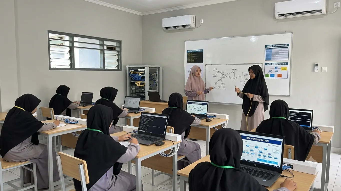 Kegiatan santri SMK Jurusan TKJ