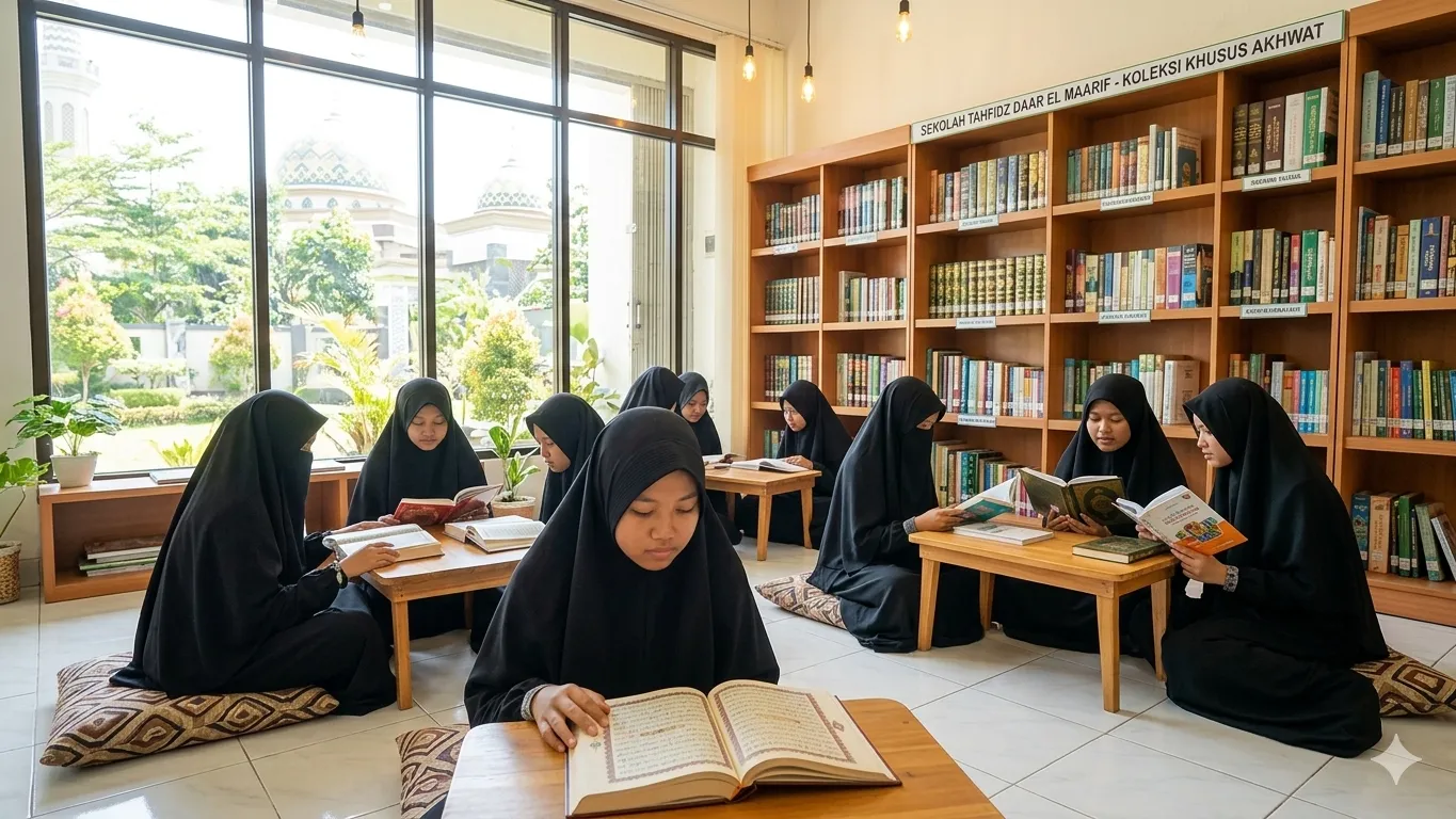 Santri DMH diruang Perpustakaan